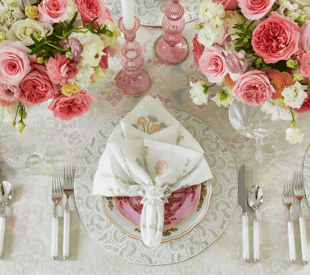 Spectra Napkin Ring in Clear & White, Set of 4 in a Gift Box at Fig Linens and Home - View 3