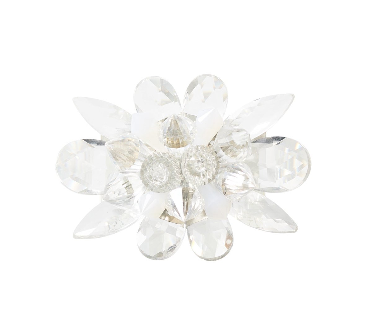 Kim Seybert Spectra Napkin Rings in Clear & White at Fig Linens and Home