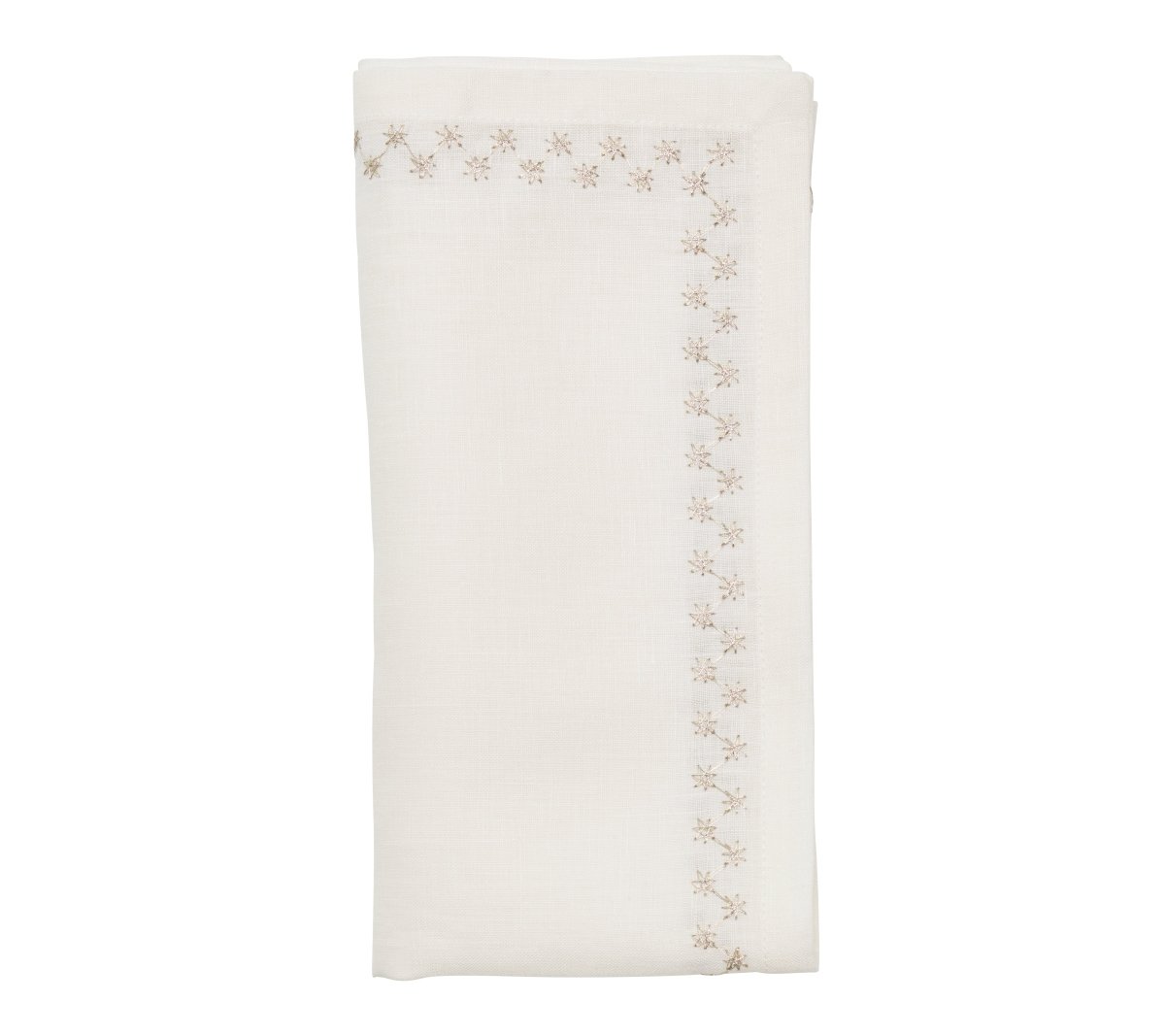Starry Night Napkin in White & Silver, Set of 4 Kim Seybert at Fig Linens and Home - 38