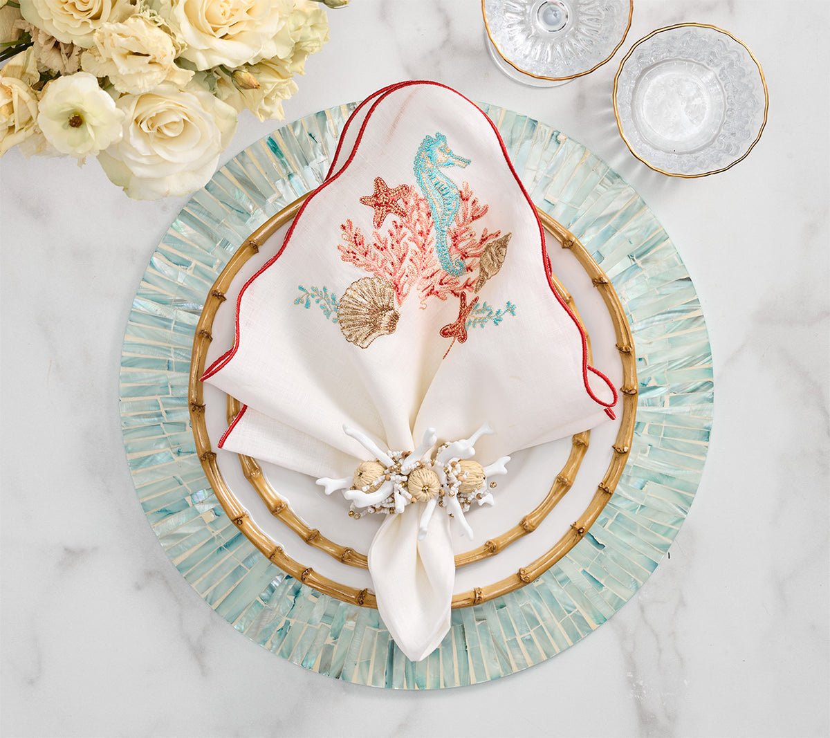 Tahiti Placemat in Periwinkle Set of 4 by Kim Seybert at Fig Linens and Home 6