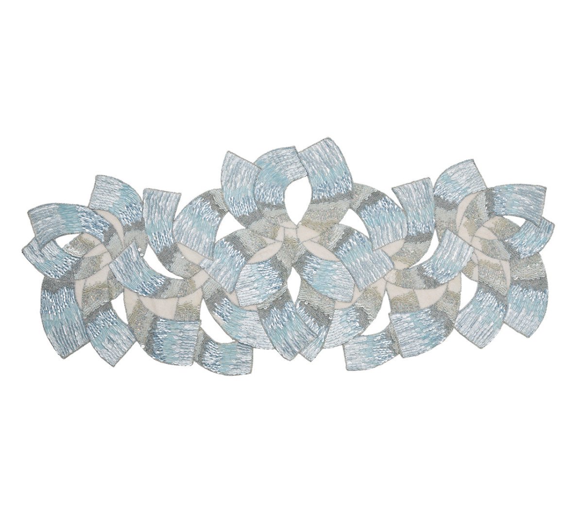 Tidal Runner in Glacier Blue by Kim Seybert 41" L x 17" W x 0.3" H Table Runner GLACIER BLUE at FIG LINENS AND HOME 1