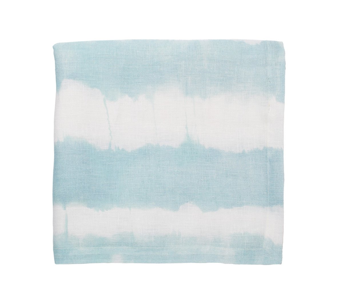 Tablecloth - Kim Seybert Watercolor Stripe Seafoam at Fig Linens and Home - Folded View
