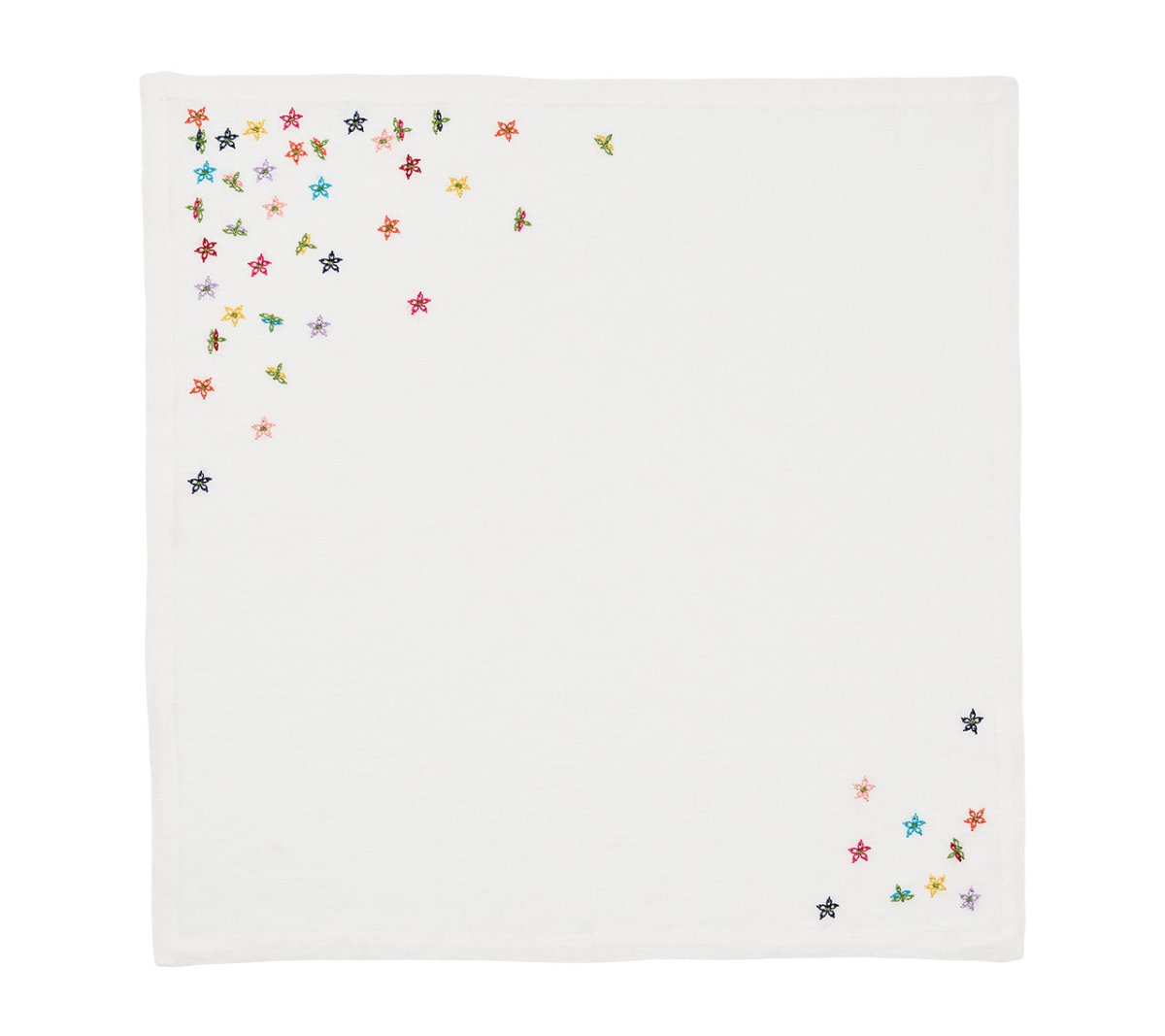 Wind Blown Napkin in White & Multi Set of 4 by Kim Seybert at Fig Linens and Home 5