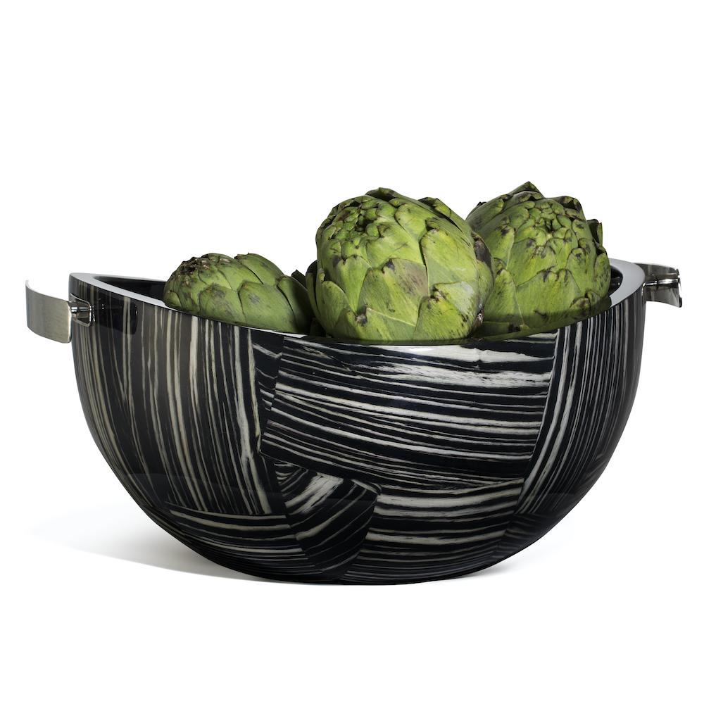 Ebano Veneer Serving Bowl by LaDorada 16.9'' x 12.2'' x 7.5'' Ebano Veneer at FIG LINENS AND HOME 2