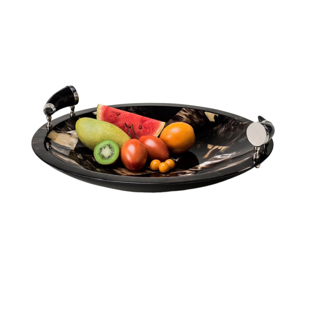 LaDorada Large Horn Veneer 20" Round Platter | Table Centerpiece at Fig Linens and Home 1