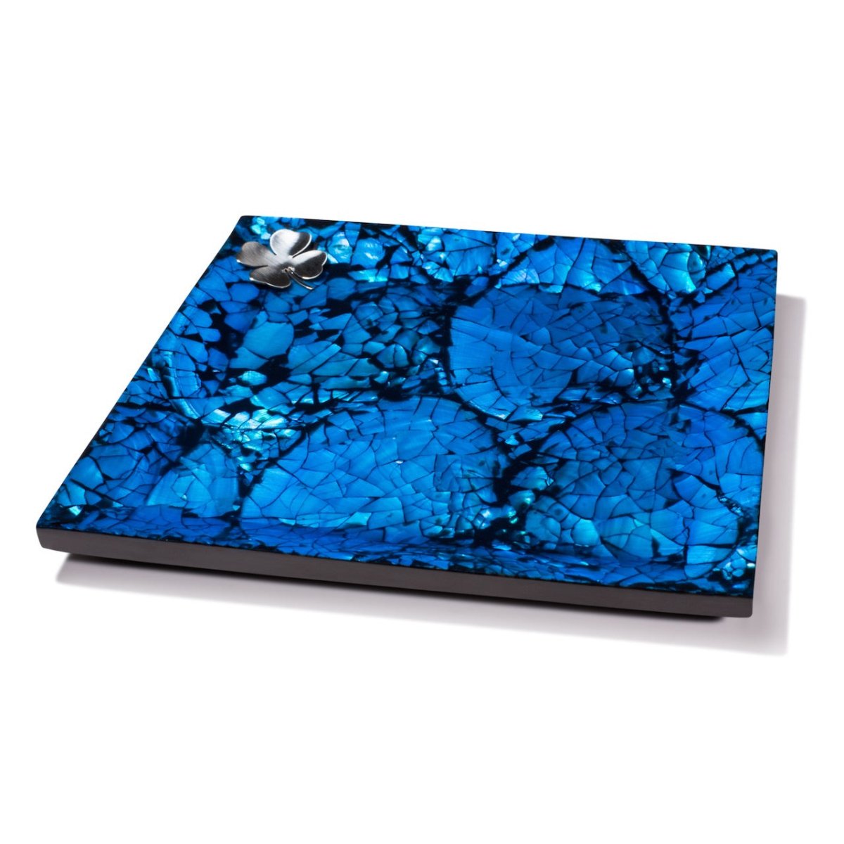 Mother of Pearl Blue Small Tray 7.9'' x 7.9'' x 1.3'' Mother of Pearl - Blue at FIG LINENS AND HOME 1