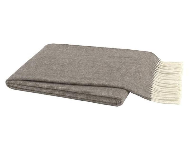 Lands Downunder Italian Herringbone Barnwood Throw by Lands Downunder - 51" x 67" Throw Barnwood at FIG LINENS AND HOME - 1