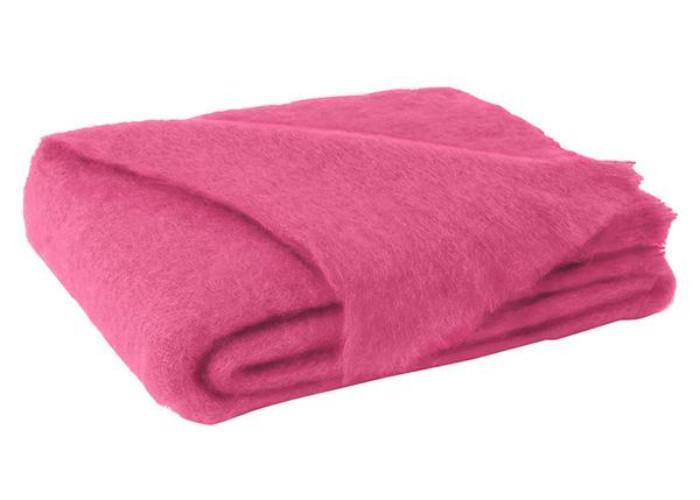 Lands Downunder Brushed Mohair Throw Hot Pink by Lands Downunder - 51" W X 72" L Hot Pink at FIG LINENS AND HOME - 1