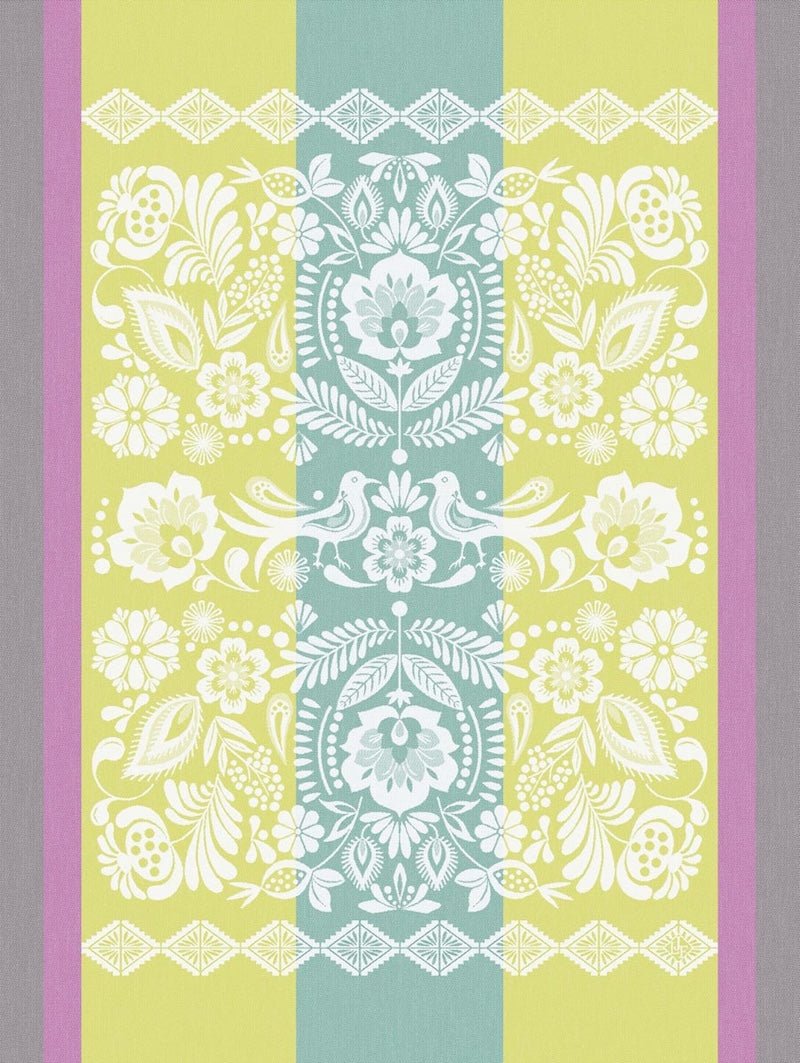 Alegria Tea Towel in Lagoon Green by Le Jacquard Francais 24" x 31" Tea Towels - Set of 4 GREEN at FIG LINENS AND HOME 1