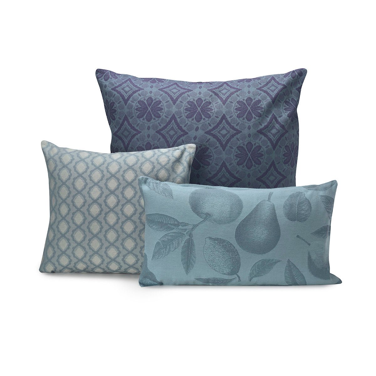 Arrière Pays Blue Outdoor Pillows by Le Jacquard Français at Fig Linens and Home