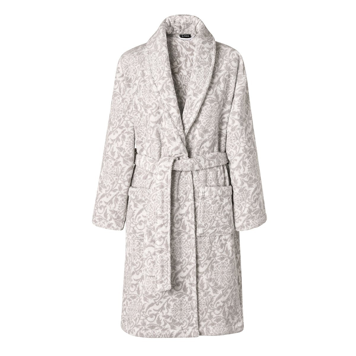 Charme Bath Robes by Le Jacquard Francais - Grey Shawl-Collar Cotton Terry Robe