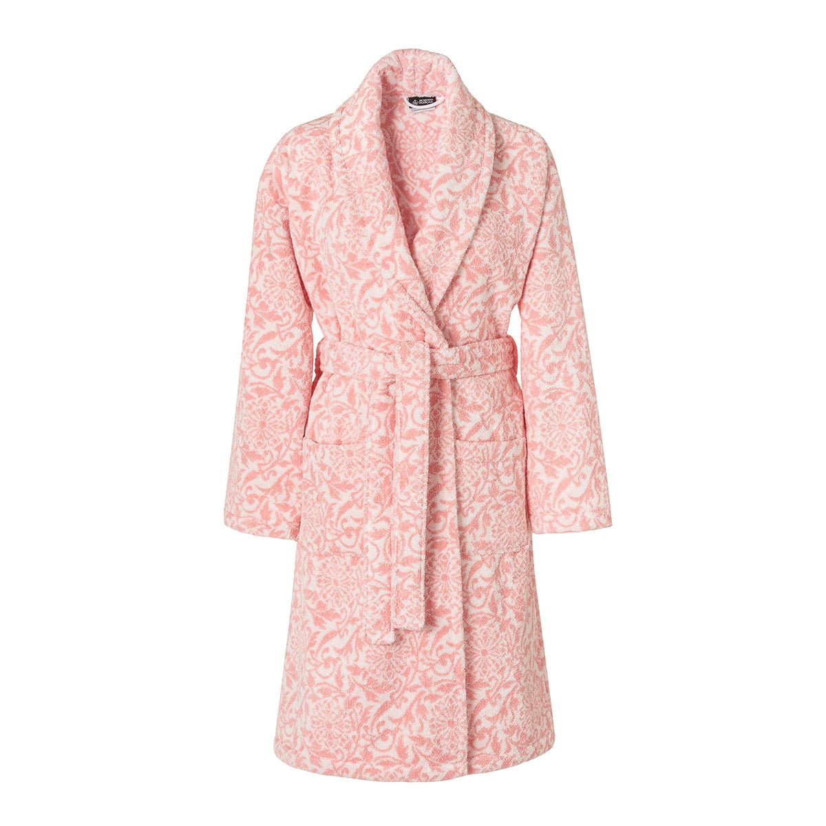 Charme Bath Robes by Le Jacquard Francais - Peony Pink Shawl-Collar Cotton Terry Robe