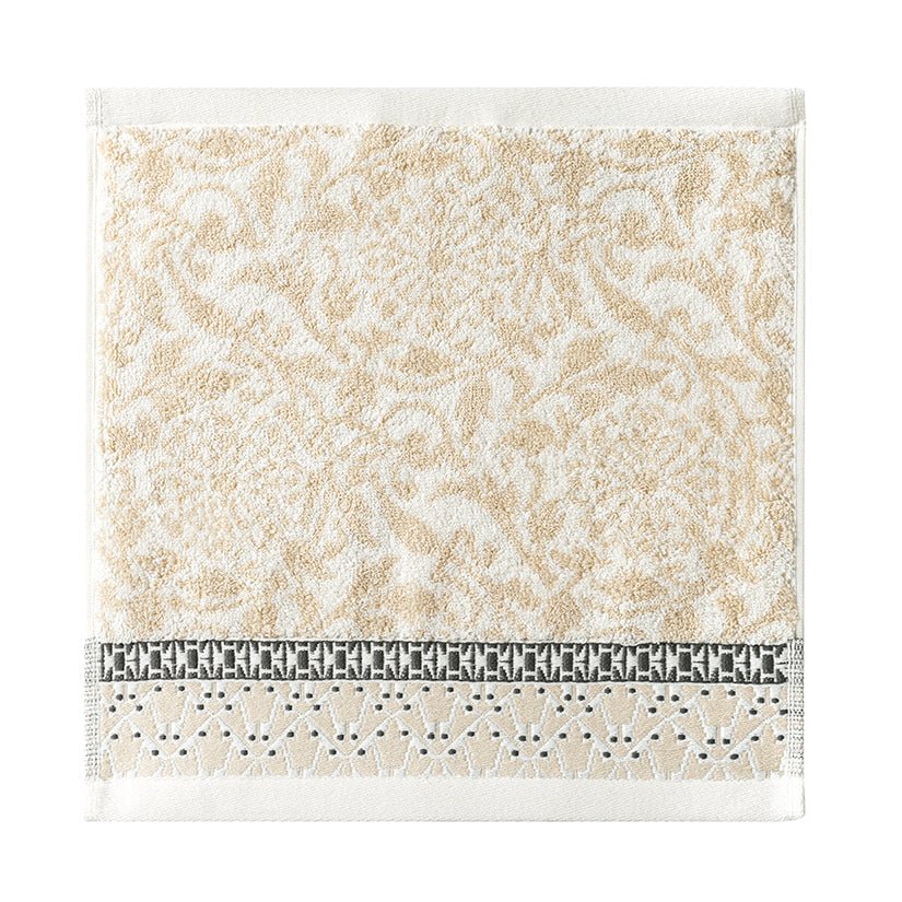 Charme Crème Wash Cloths by Le Jacquard Francais at Fig Linens and Home