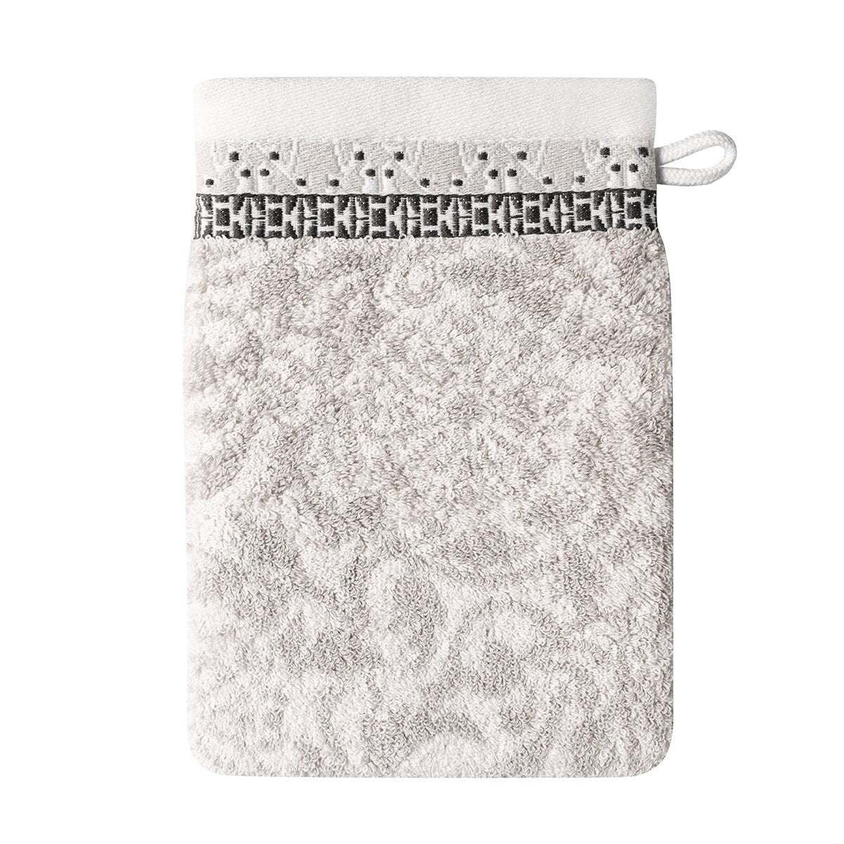 Charme Grey Bath Wash Mitt by Le Jacquard Francais at Fig Linens and Home 2