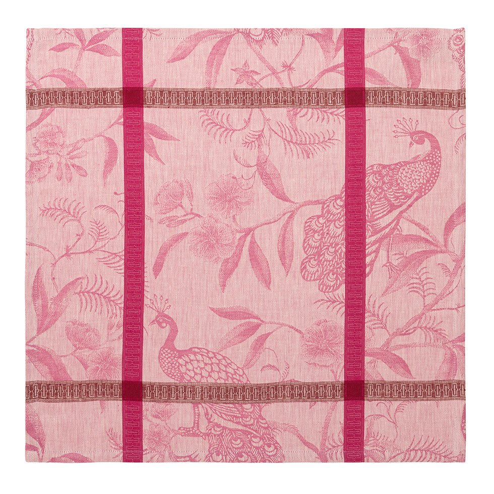 L'Orangerie Pink Napkins by Le Jacquard Français Napkin 22" X 22" - Set of 4 PINK at FIG LINENS AND HOME 2