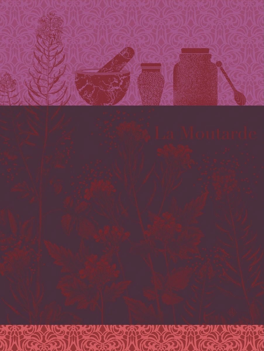 Moutarde En Fleurs Purple Tea Towels By Le Jacquard Français at Fig Linens and Home