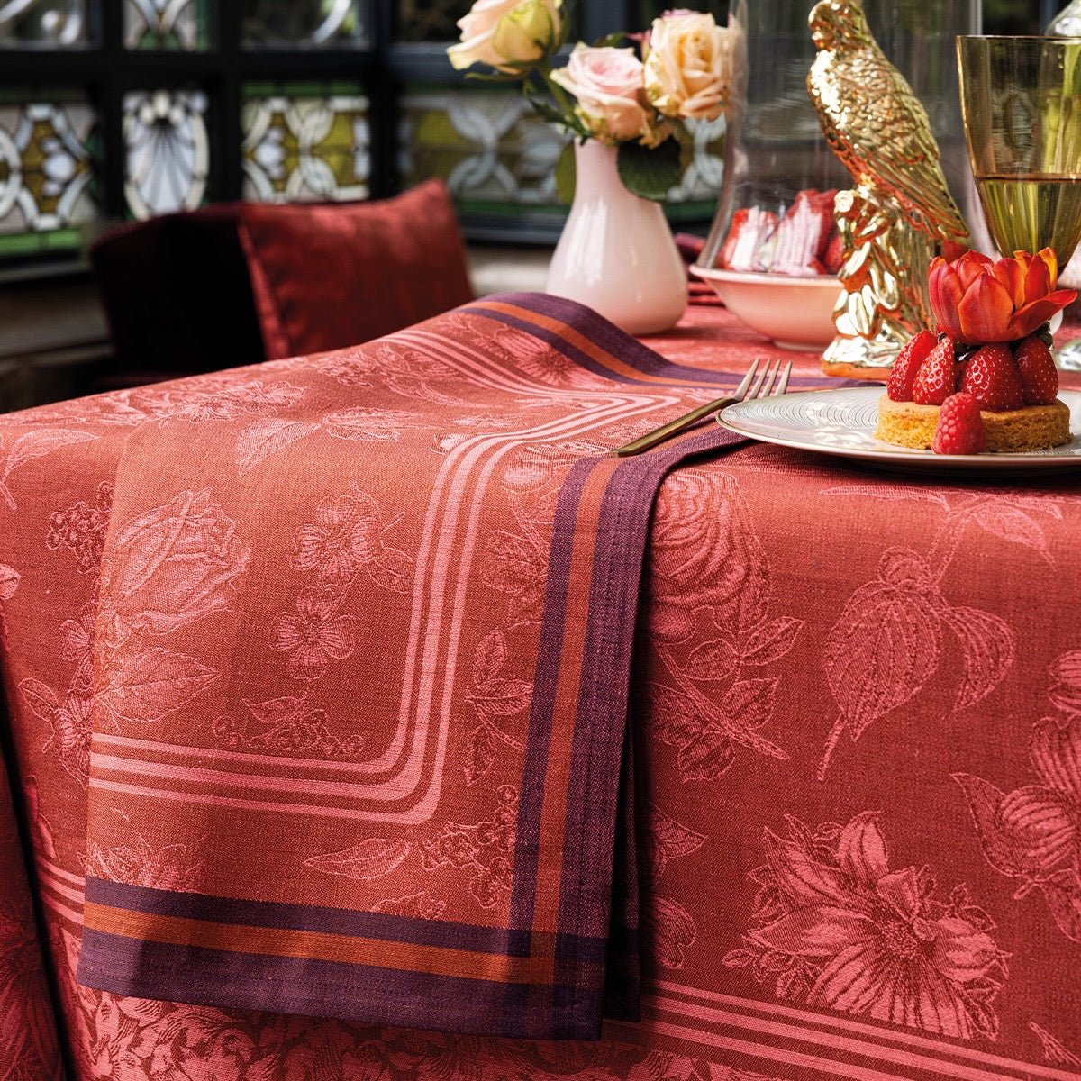 Romance Red Napkin By Le Jacquard Francais | Cloth Napkins at Fig Linens and Home 2