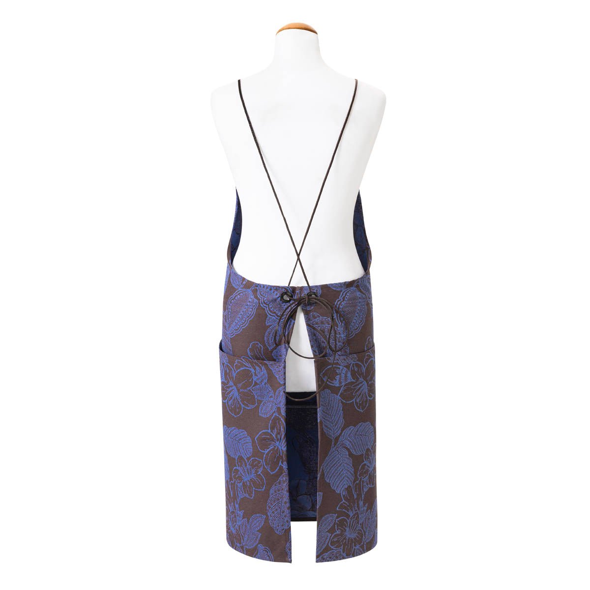 Sulawesi Blue Apron by Le Jacquard Français at Fig Linens and Home - Back View