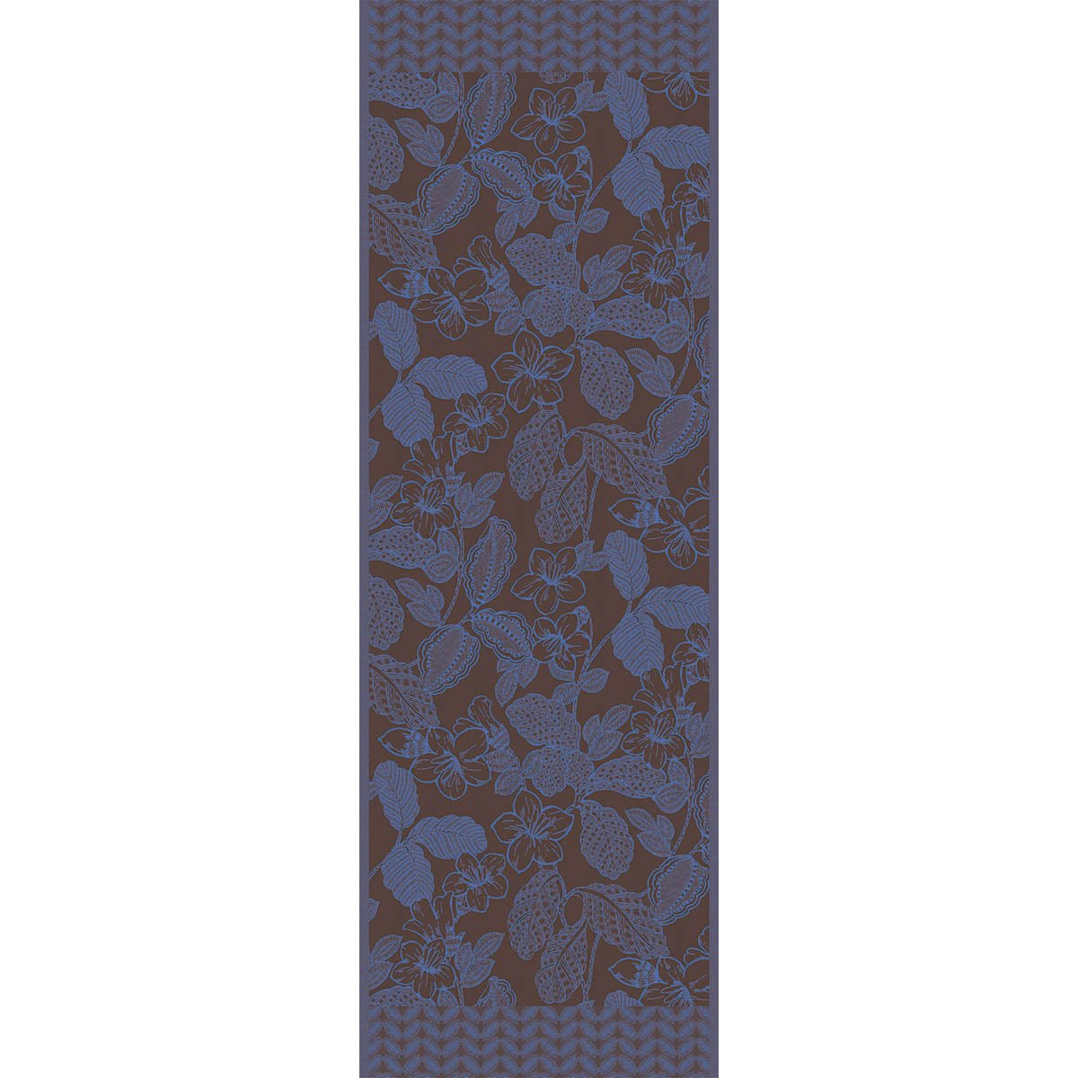 Sulawesi Blue Table Runner by Le Jacquard Français at Fig Linens and Home