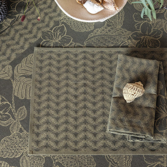 Sulawesi Feuillage Green Napkin by Le Jacquard Français