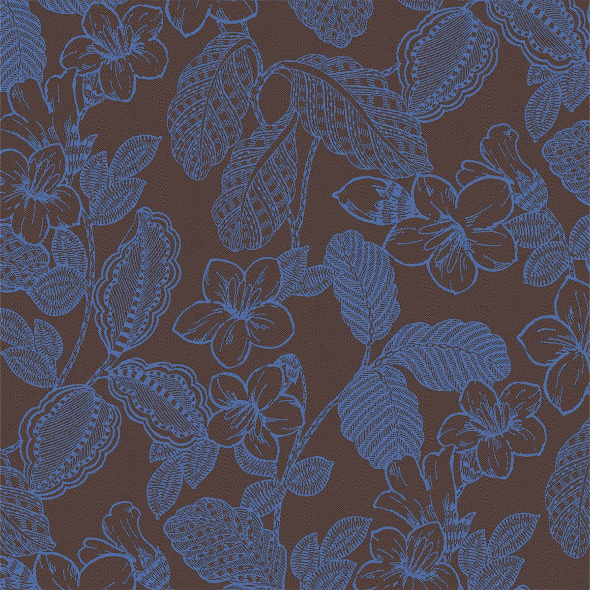 Sulawesi Fleurs Blue Napkins by Le Jacquard Français 20" x 20" Napkins - Set of 4 Blue at FIG LINENS AND HOME 2