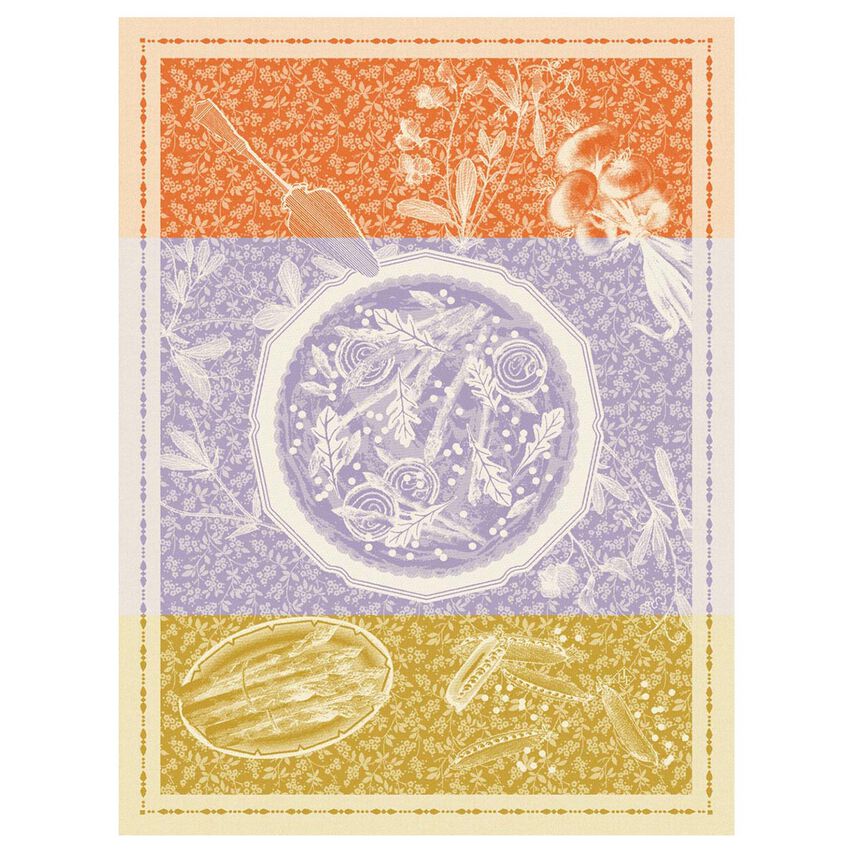 Tarte Printanière Purple Tea Towels by Le Jacquard Francais - View 1 at Fig Linens and Home