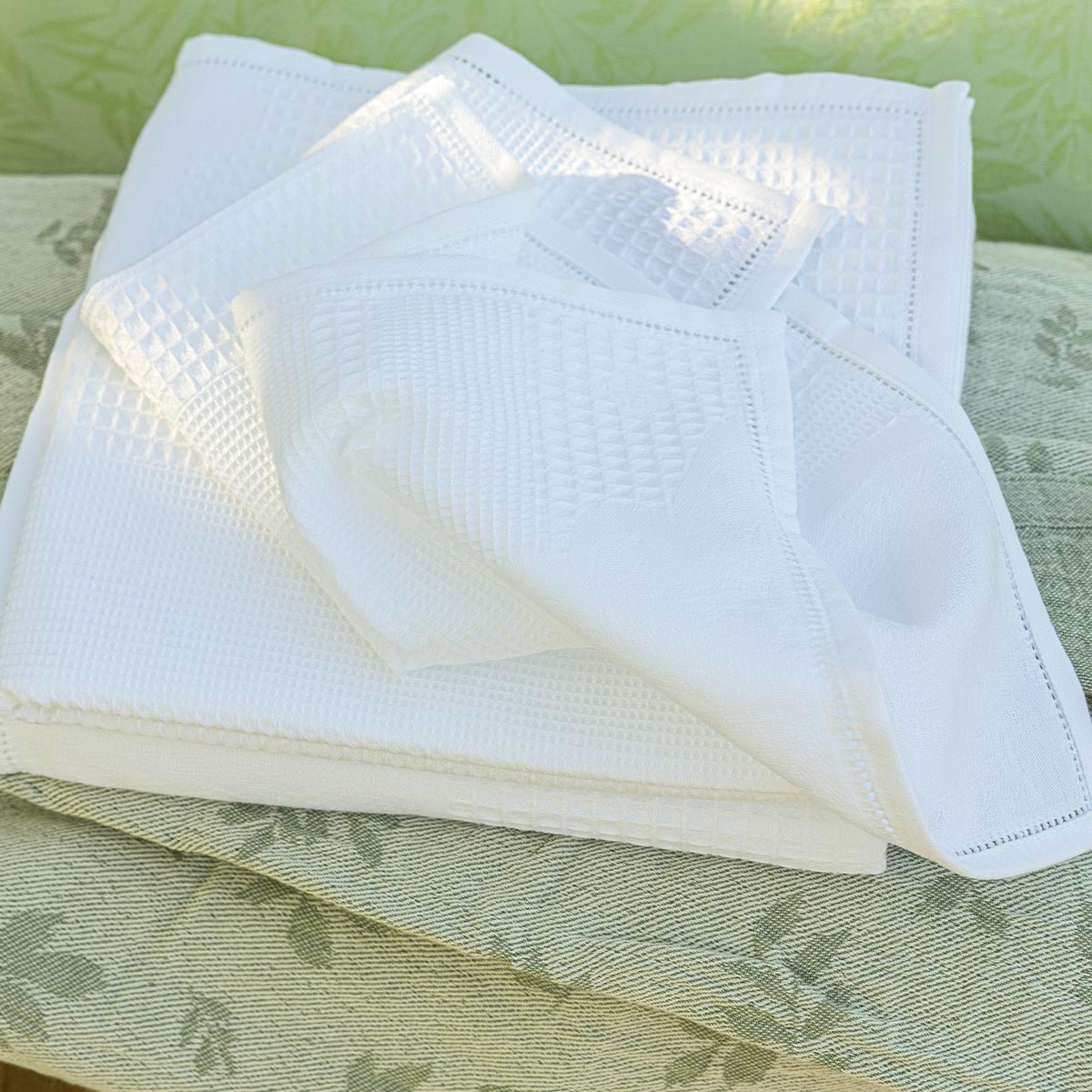 Volupté White Bath Collection by Le Jacquard Francais at Fig Linens and Home