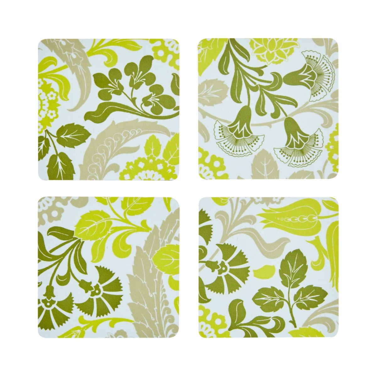 Voyage Iconique Green Set of Coasters by Le Jacquard Francais at Fig Linens and Home