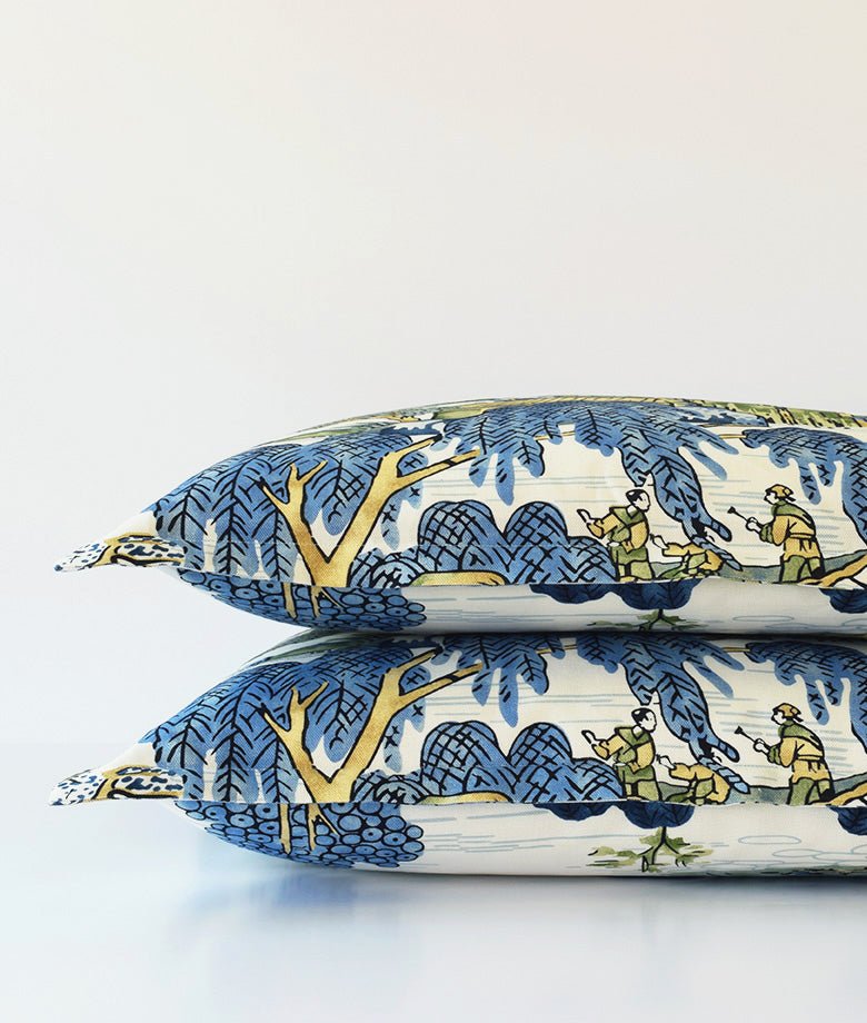 Asian Scenic Bedding by Legacy Home in Blue and Green at Fig Linens and Home
