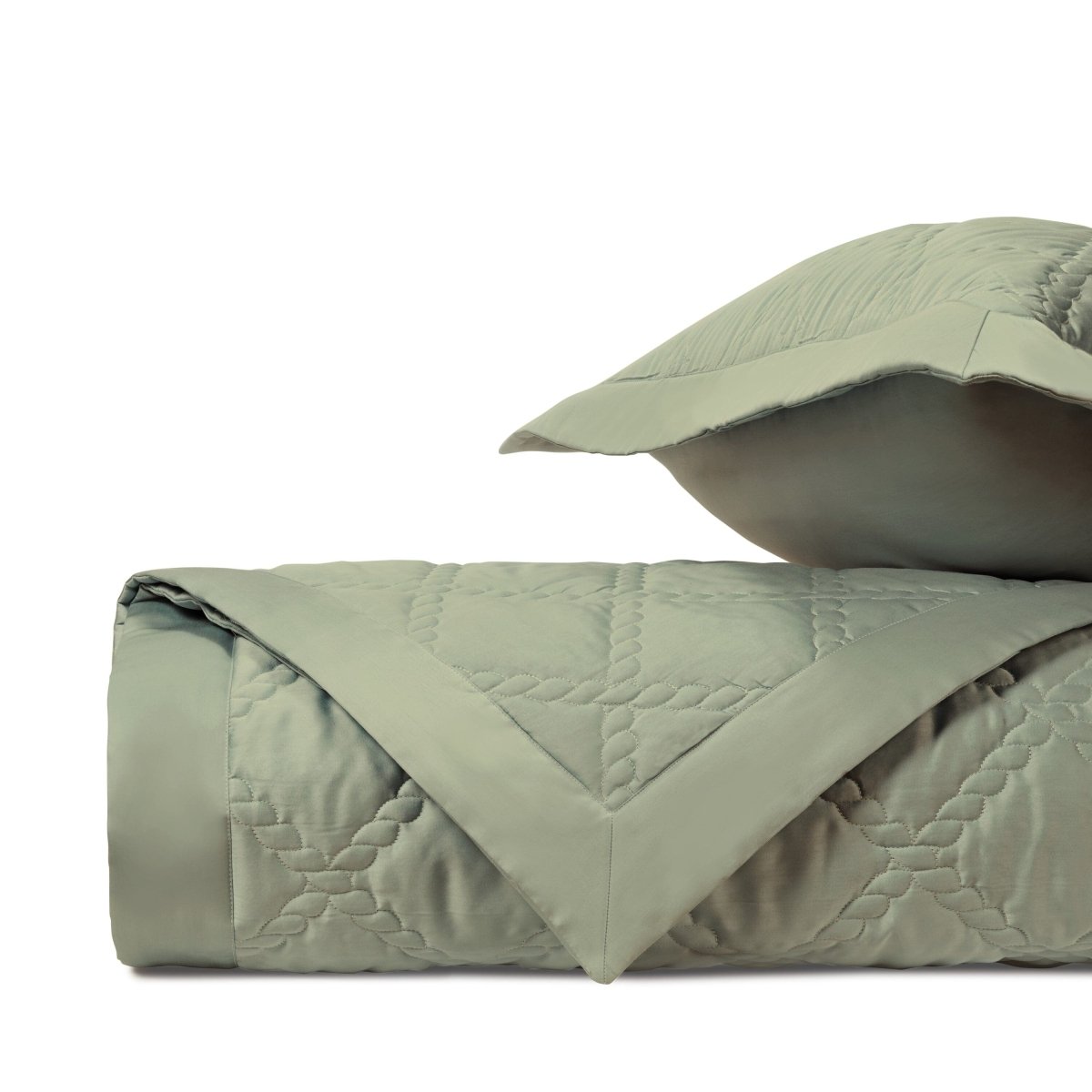 LIBERTY Quilted Coverlet in Crystal Green by Home Treasures at Fig Linens and Home