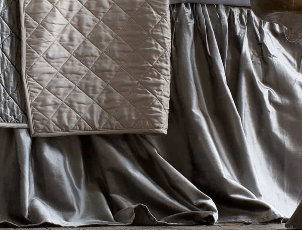 Lili Alessandra Chloe Silver Bed Skirt - Fig LInens