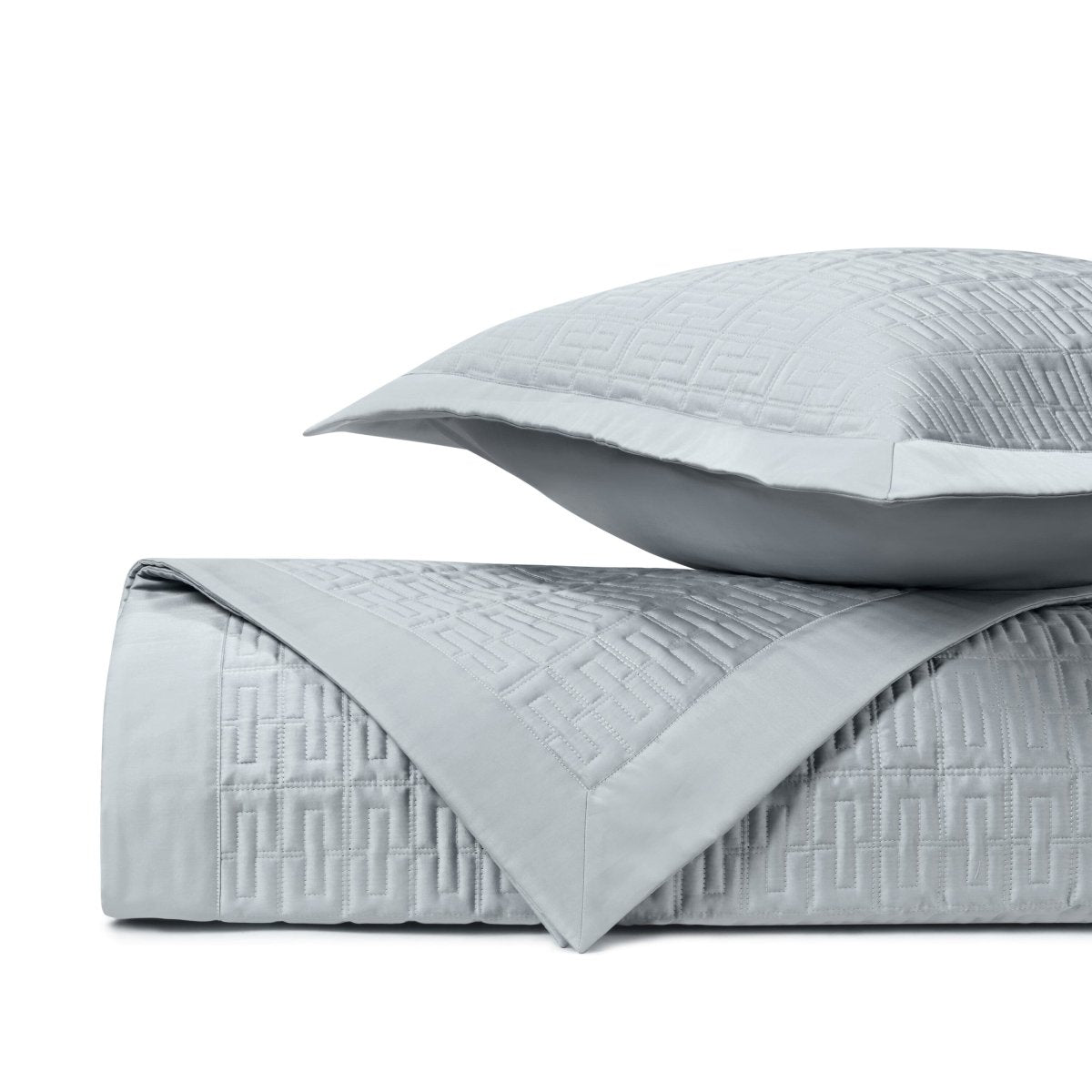 LONDRES Quilted Coverlet in Blue Gray by Home Treasures at Fig Linens and Home