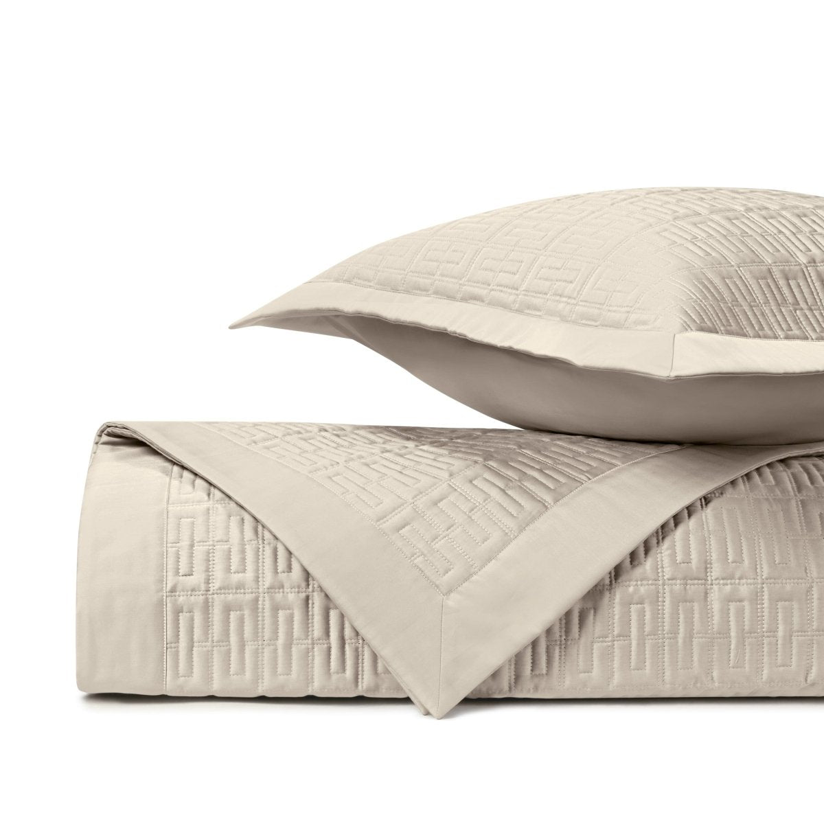 LONDRES Quilted Coverlet in Khaki by Home Treasures at Fig Linens and Home