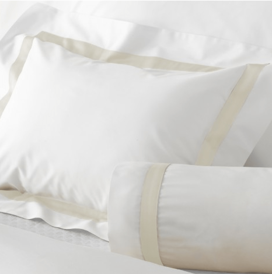 Ivory on White Lowell by Matouk - Fig Fine Linens and Home Bedding in Twin, Queen and King