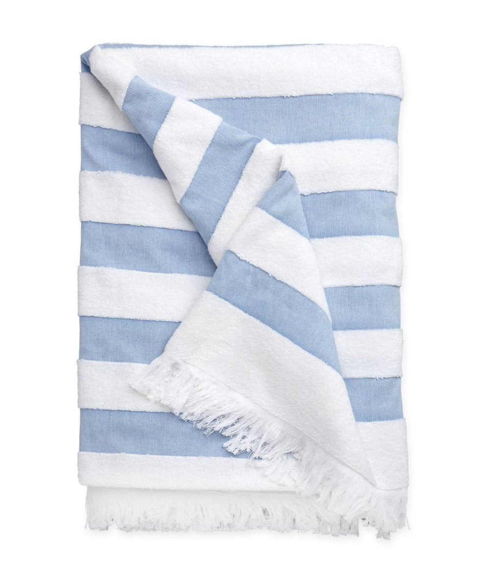 Amado Ocean Stripe Beach Towel | Matouk Pool Towels at Fig Linens and Home