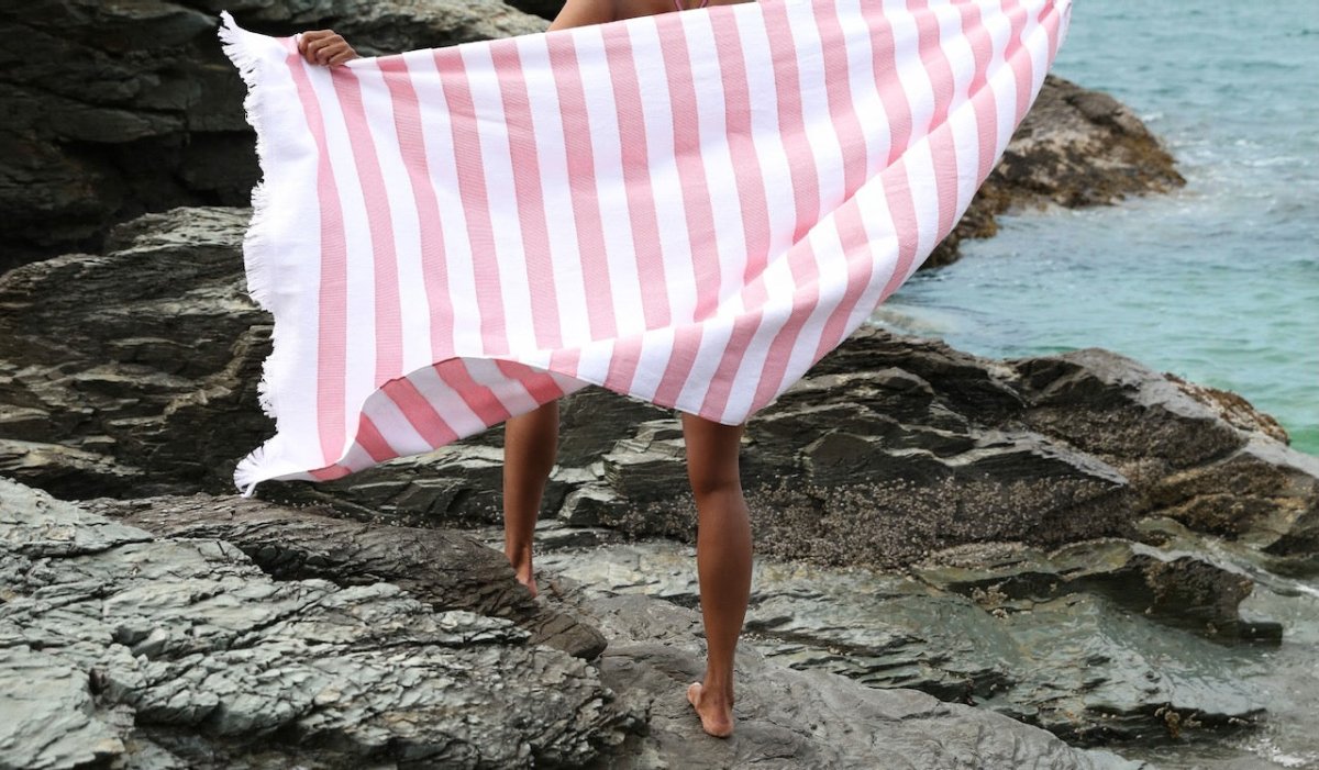 Matouk Beach Towels - Amado Stripe Towels for Pool and Beach at Fig Linens and Home