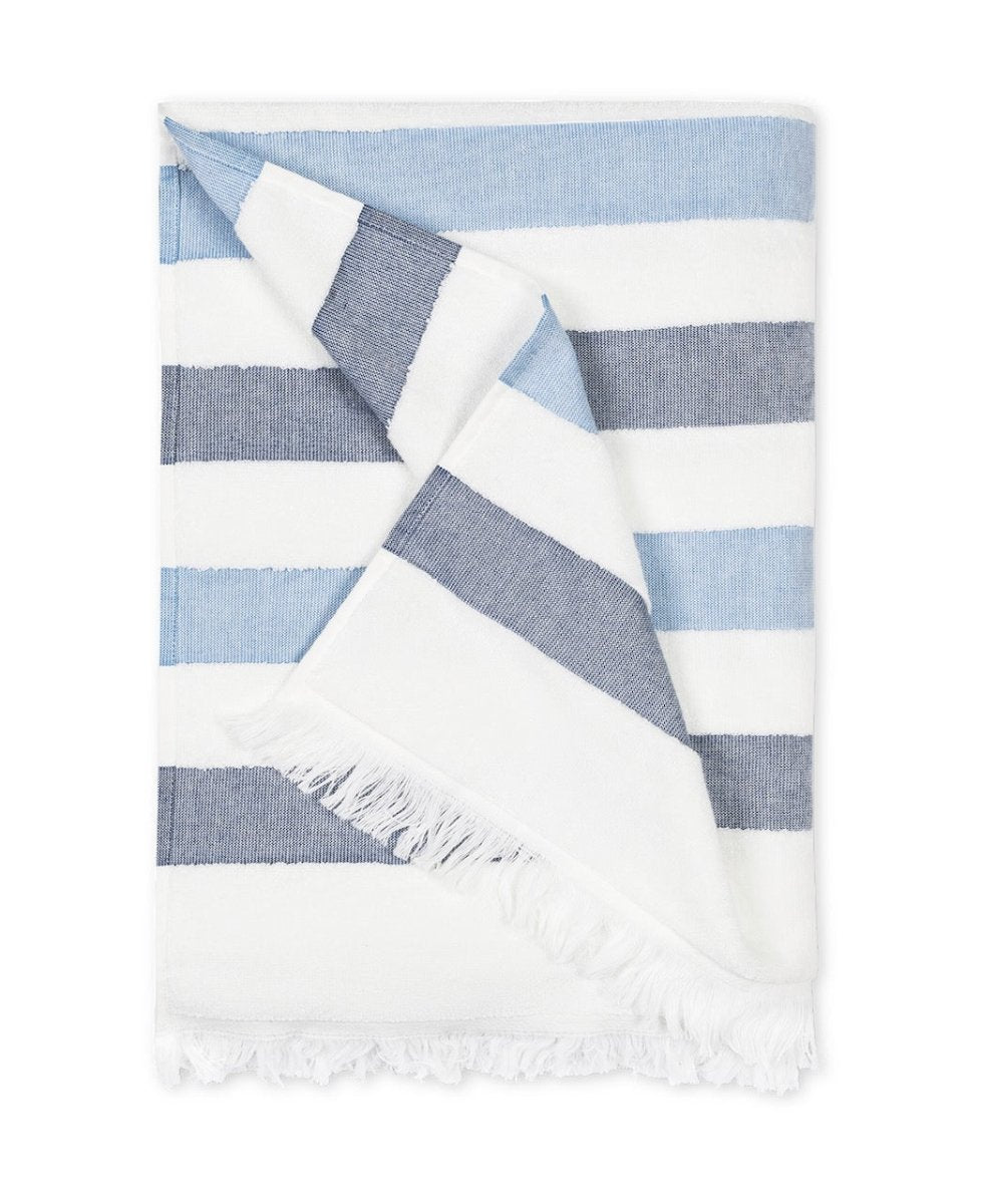 Amado Sailor Stripe Beach Towel | Matouk Pool Towels at Fig Linens and Home