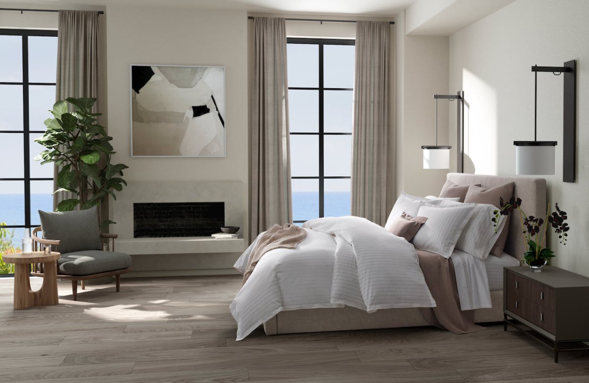 Amalfi Bedding by Matouk at Fig Linens and Home - Lifestyle View 1