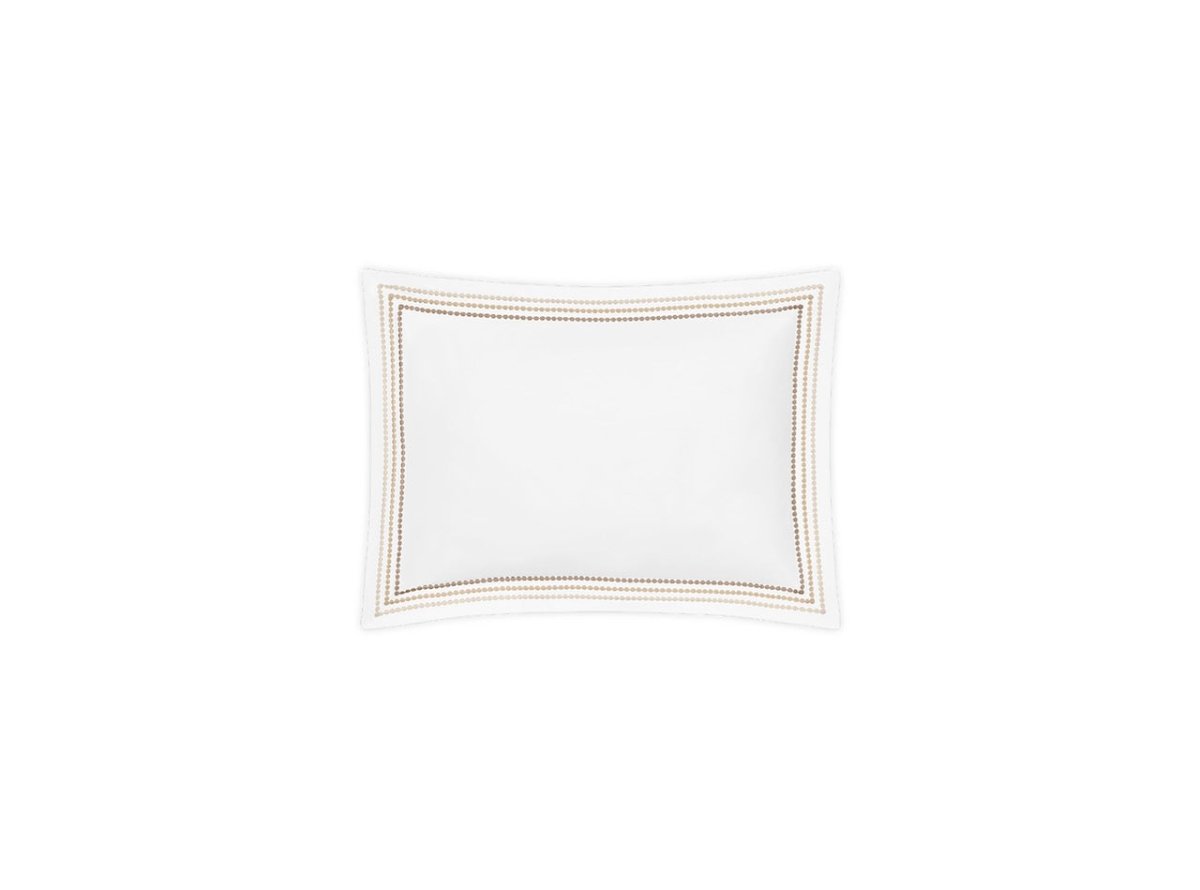 Boudoir Sham - Matouk Amara Triple Pearl Bedding at Fig Linens and Home shown in Beach Dune on White