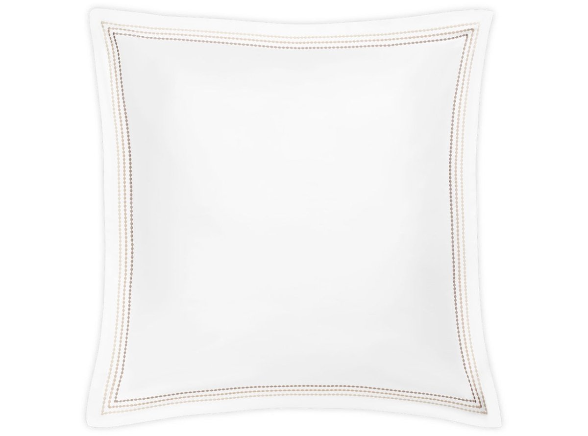 Euro Sham - Matouk Amara Triple Pearl Bedding at Fig Linens and Home shown in Beach Dune on White