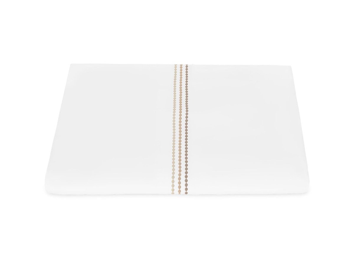 Duvet Cover - Matouk Amara Triple Pearl Bedding at Fig Linens and Home shown in Beach Dune on White