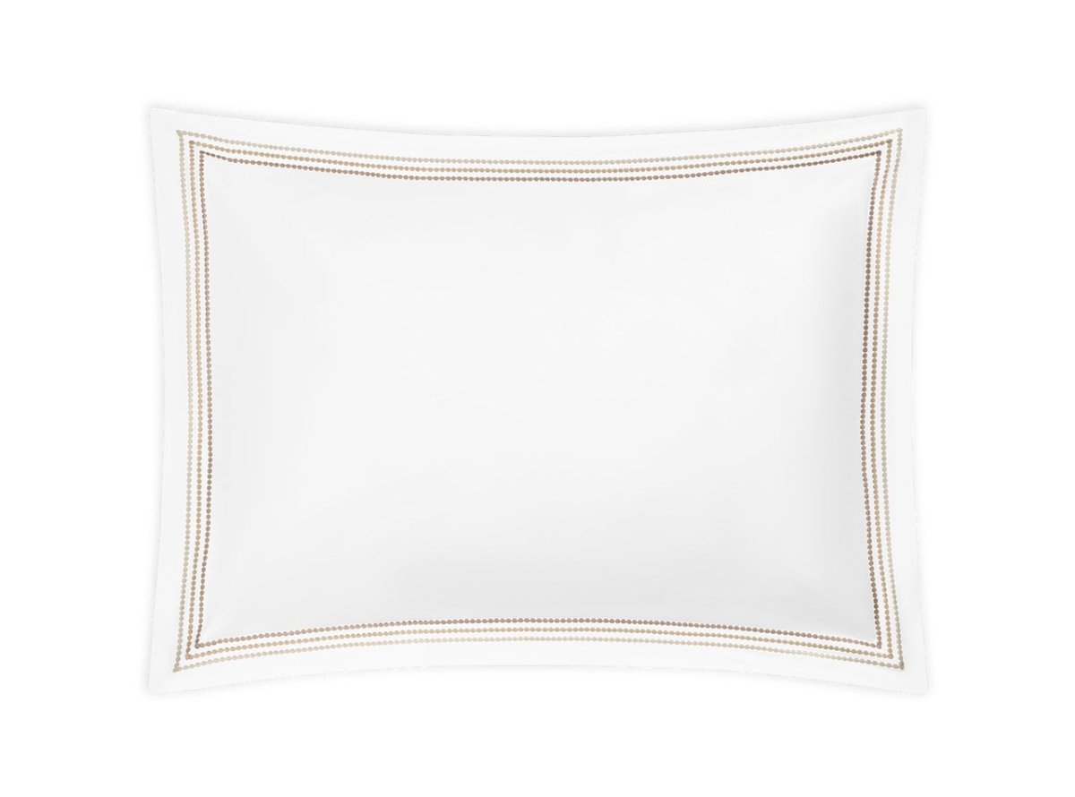 Pillow Sham - Matouk Amara Triple Pearl Bedding at Fig Linens and Home shown in Beach Dune on White