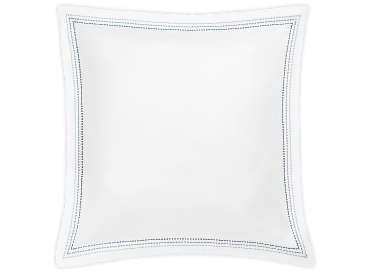Euro Sham - Matouk Amara Triple Pearl Bedding at Fig Linens and Home shown in Hazy Pool on White