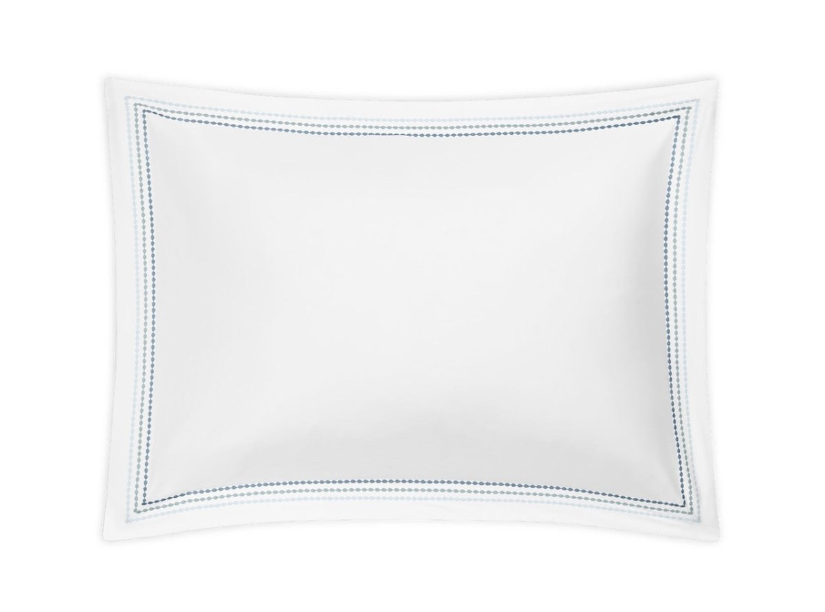 Pillow Sham - Matouk Amara Triple Pearl Bedding at Fig Linens and Home shown in Hazy Pool on White