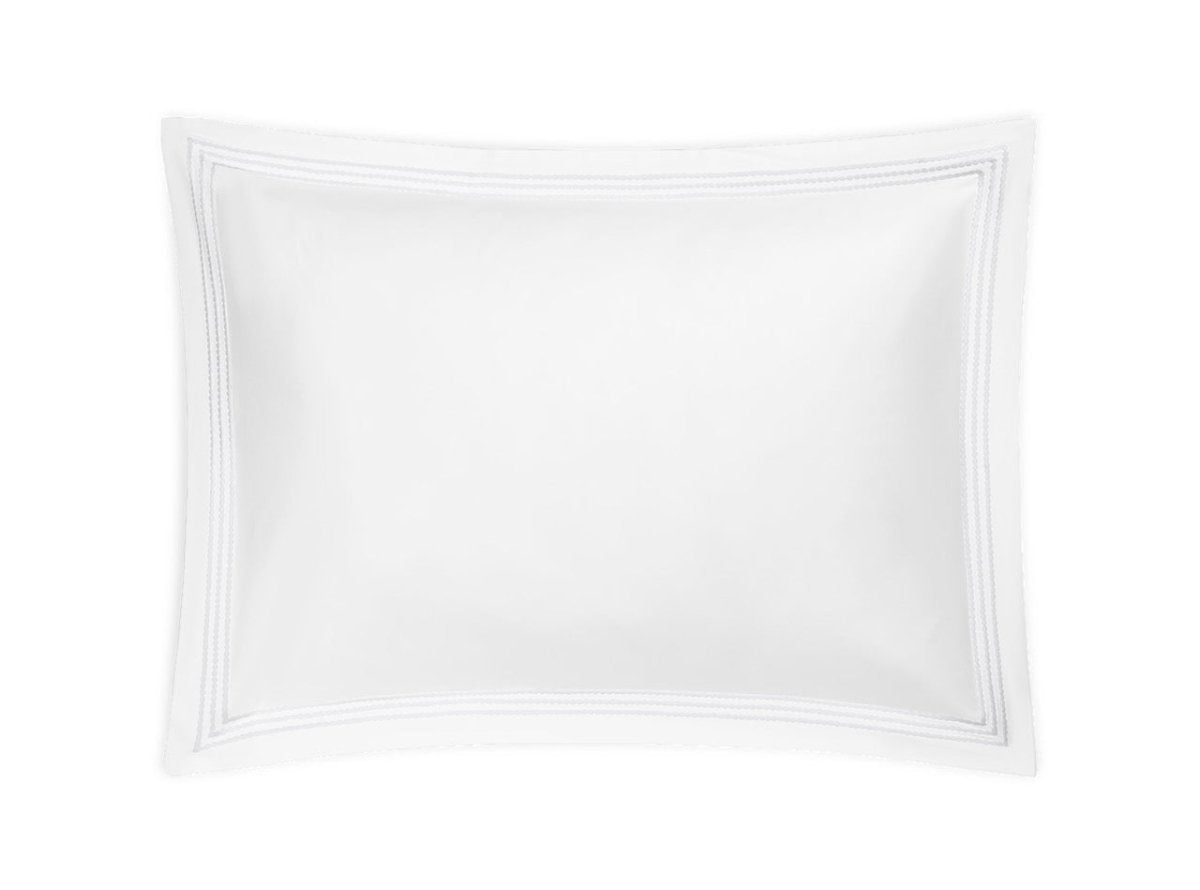 Pillow Sham - Matouk Amara Triple Pearl Bedding at Fig Linens and Home in White Embroidery on White