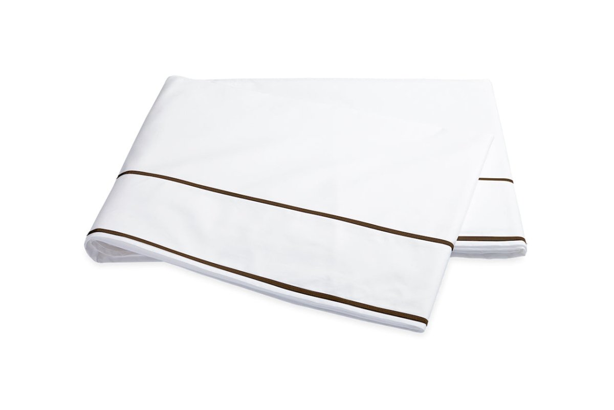 Flat Sheet - Matouk Ansonia Mocha Cotton Sheets at Fig Linens and Home