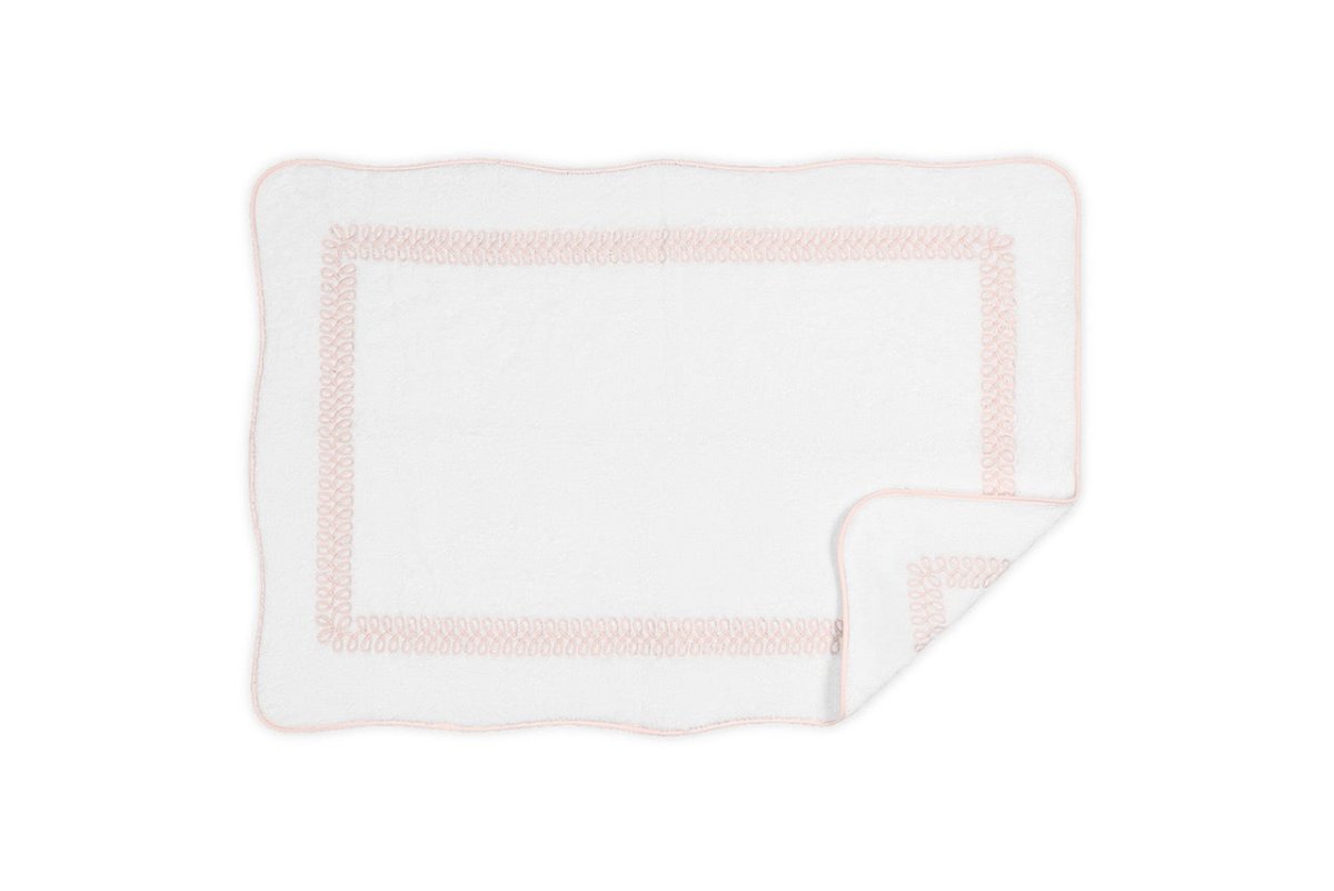 Astor Braid Tub Mats by Matouk Schumacher Blush Tub Mat 24 x 36 at FIG LINENS AND HOME 4