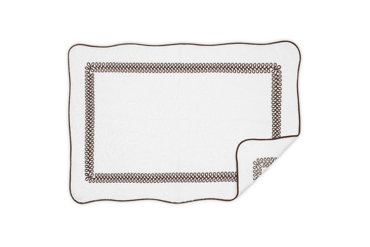 Astor Braid Tub Mats by Matouk Schumacher Mocha Tub Mat 24 x 36 at FIG LINENS AND HOME 1