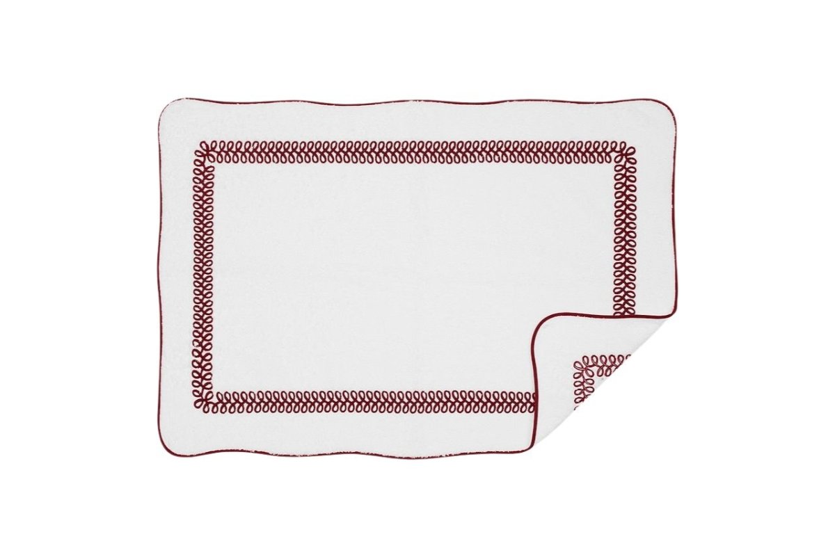 Astor Braid Tub Mats by Matouk Schumacher Red Tub Mat 24 x 36 at FIG LINENS AND HOME 6