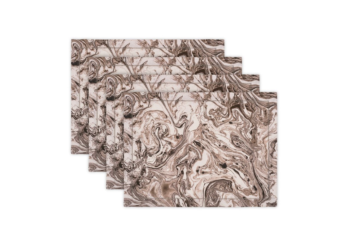 Matouk Schumacher Topaz Brown Balthazar Placemats at Fig Linens and Home - Set of 4